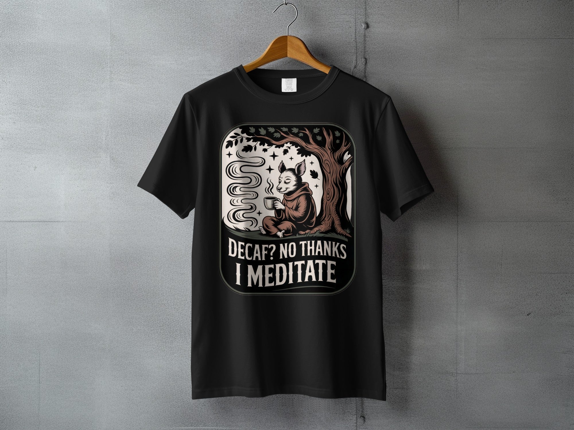 Decaf No Thanks I Meditate Funny Monk Animal product type