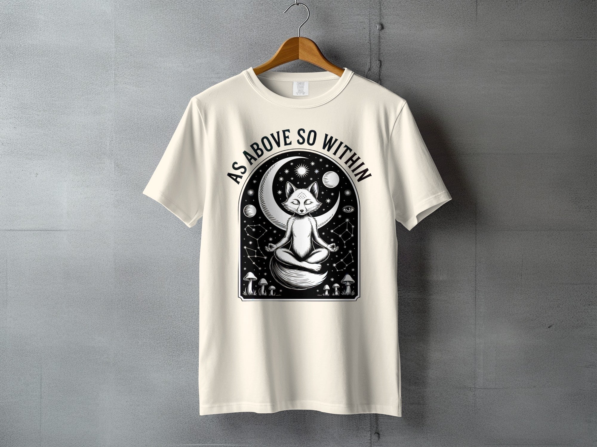 Meditating Fox Crescent Moon AS ABOVE SO WITHIN product type