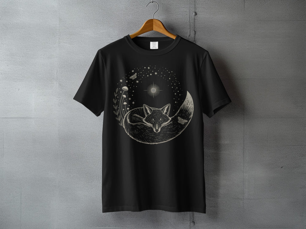 Sleeping Fox Moon Stars Celestial Night T-shirt product type
