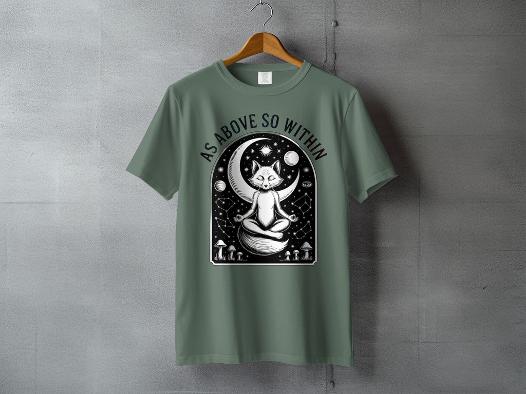 Meditating Fox Moon Stars AS ABOVE SO WITHIN product type