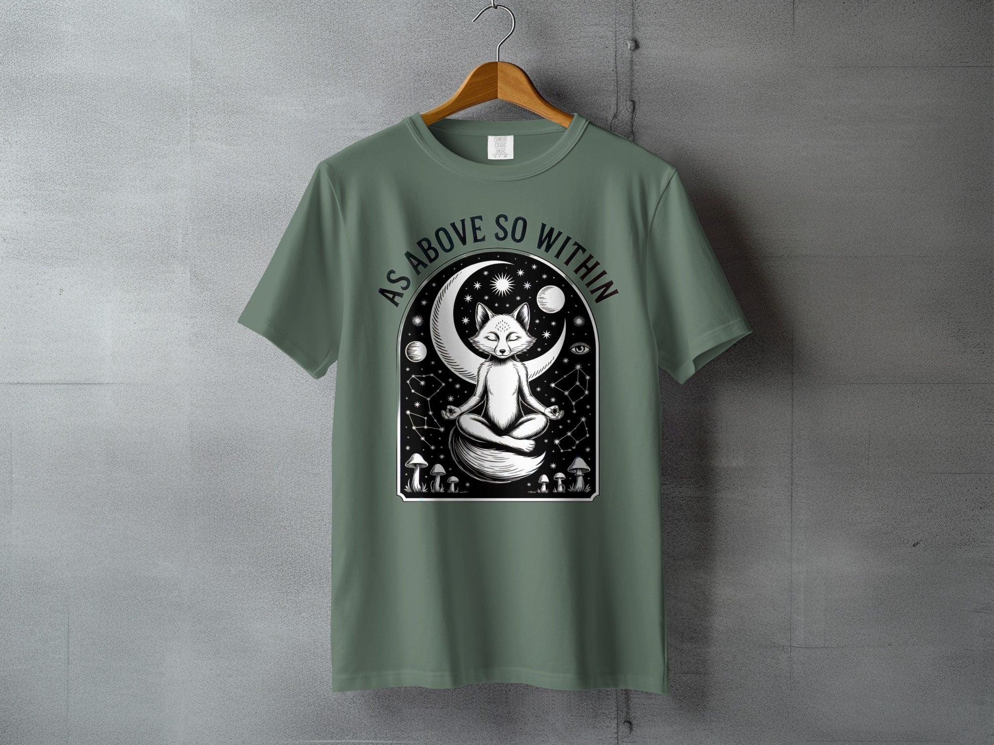 Meditating Fox Moon Stars AS ABOVE SO WITHIN product type