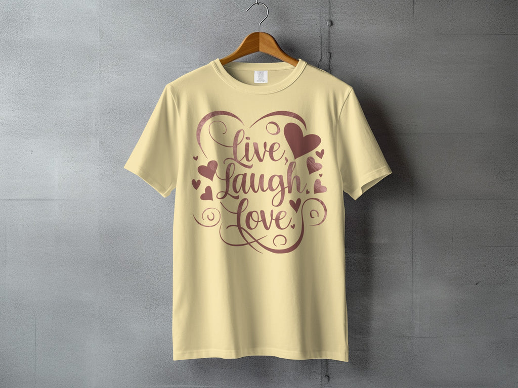 Inspirational Live Laugh Love Heart Graphic Light Yellow product type

Live Laugh Love
Inspirational Quote
Heart Design
Graphic Tee
Positive Message
Love Shirt
Happiness Apparel
Script Font
Calligraphy Design
Cream TShirt
Light Yellow Tee
Maroon Print
Romantic Style
Valentines Day Gift
Women Shirt
Casual Top
Motivational Wear
Trendy Design
Aesthetic Clothing
Quote Apparel