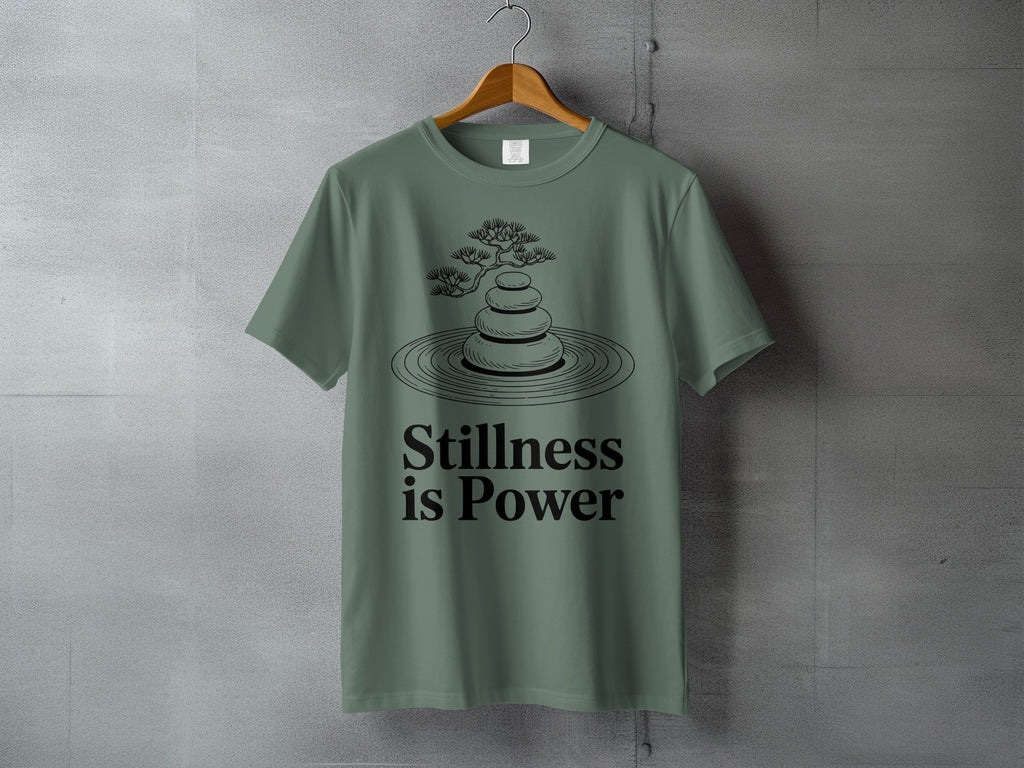 Stillness is Power Bonsai Stacked Stones Zen Art Meditation product type