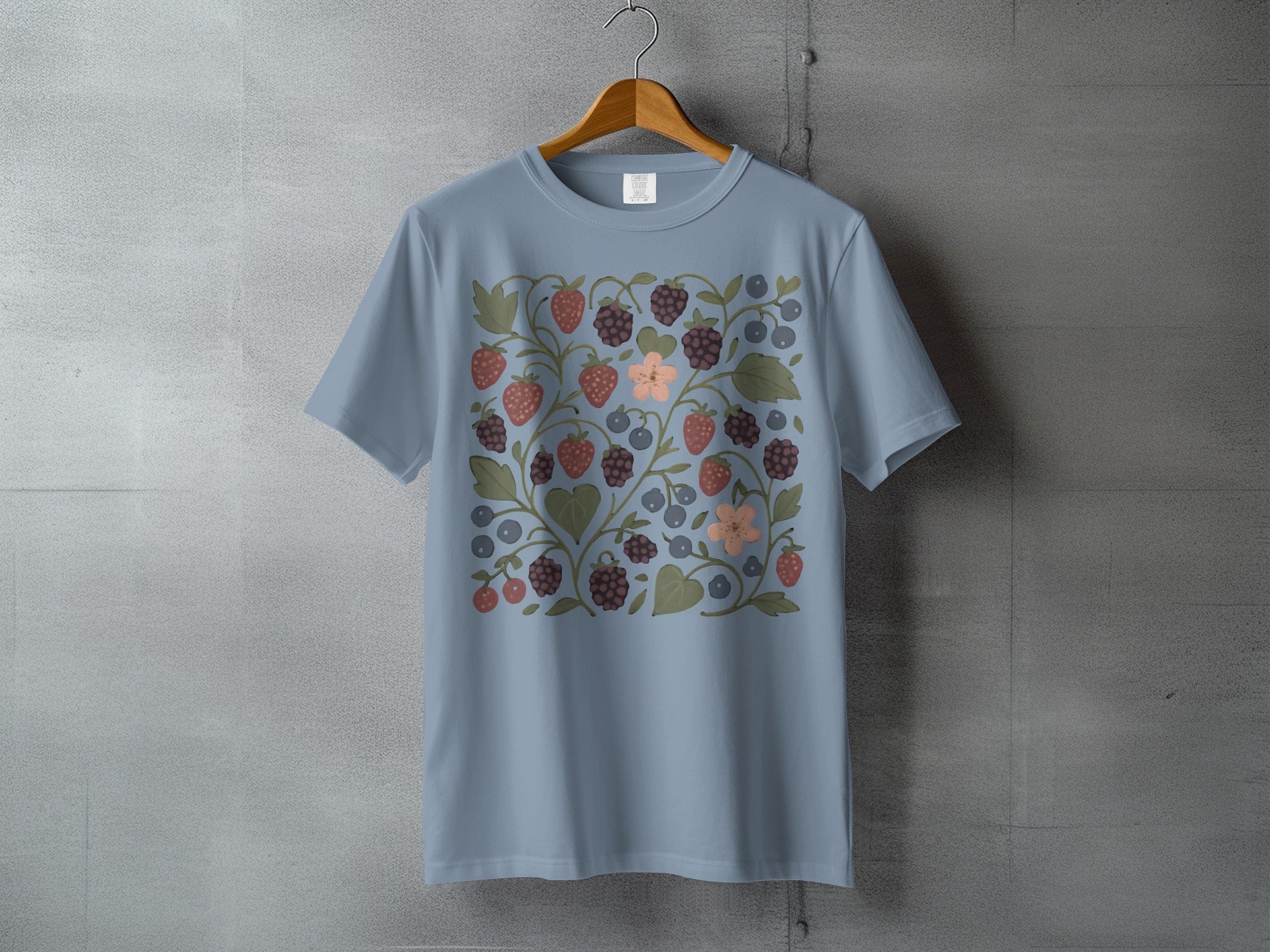 Rustic Garden Berry Bush Flowers Botanical Design product type