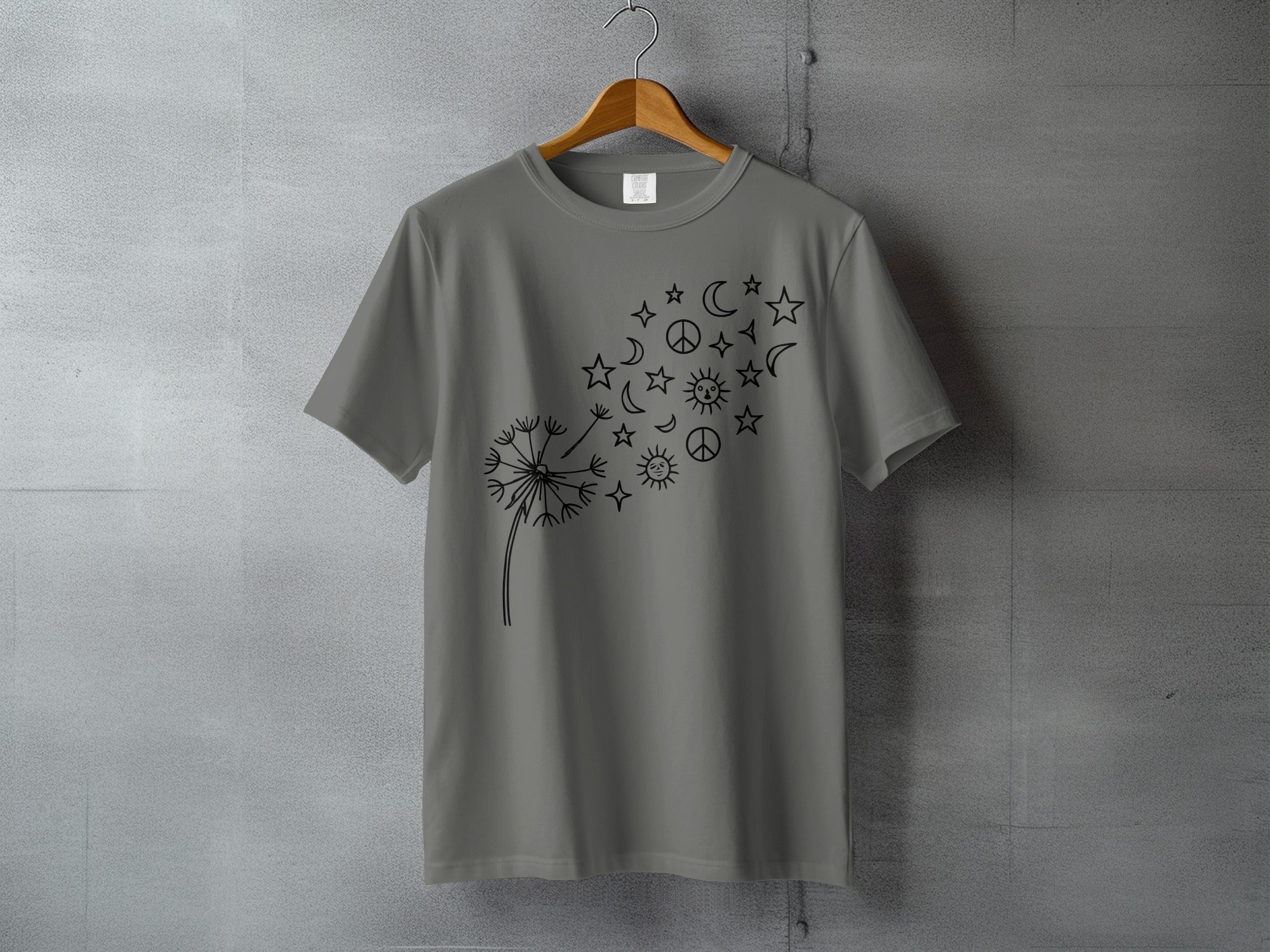 Celestial Dandelion Peace Symbols Stars Moon Sun Product Type
