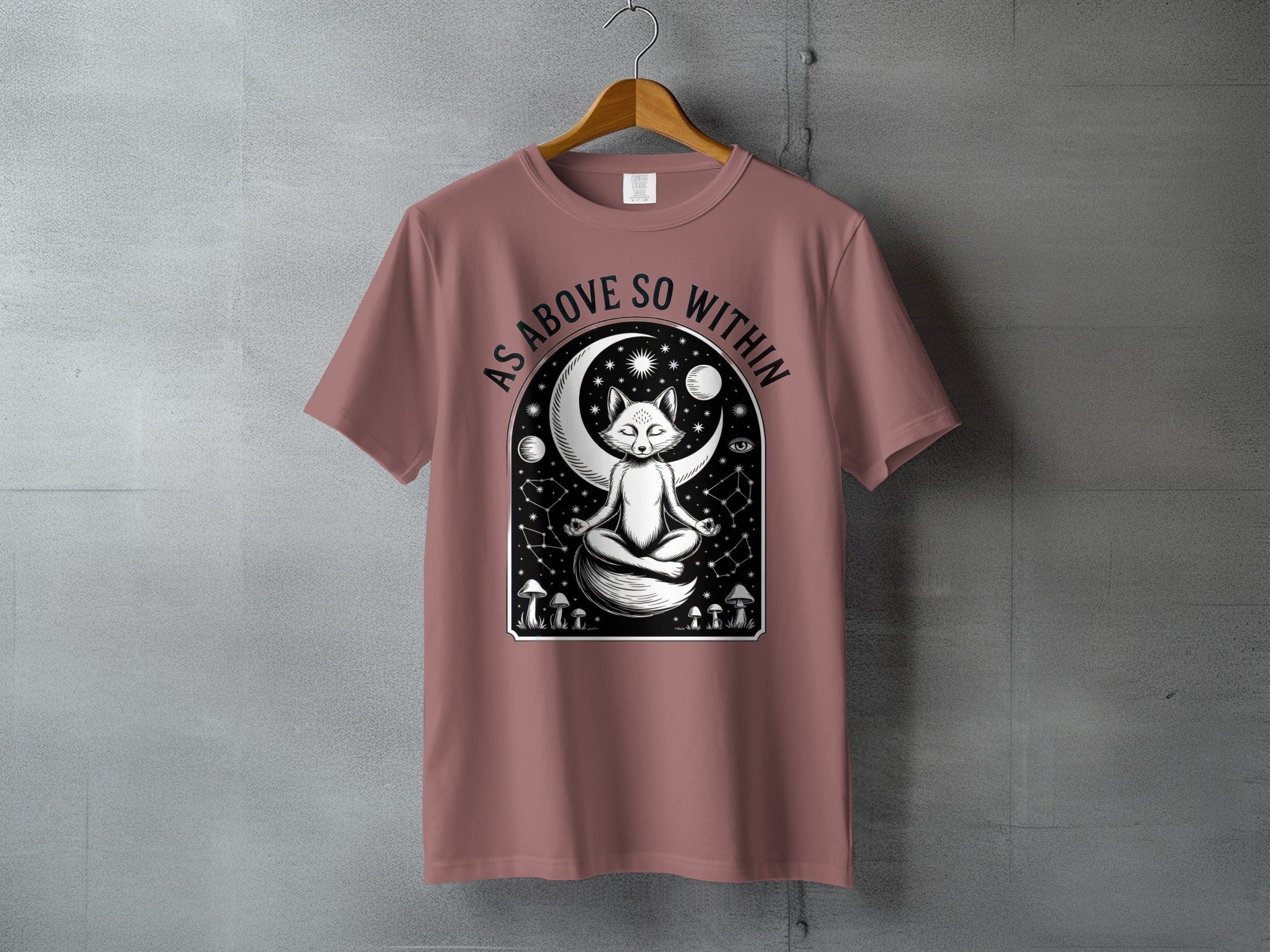 Meditating Fox Crescent Moon AS ABOVE SO WITHIN product type