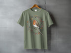 Robin bird autumn leaf wreath sage green product type