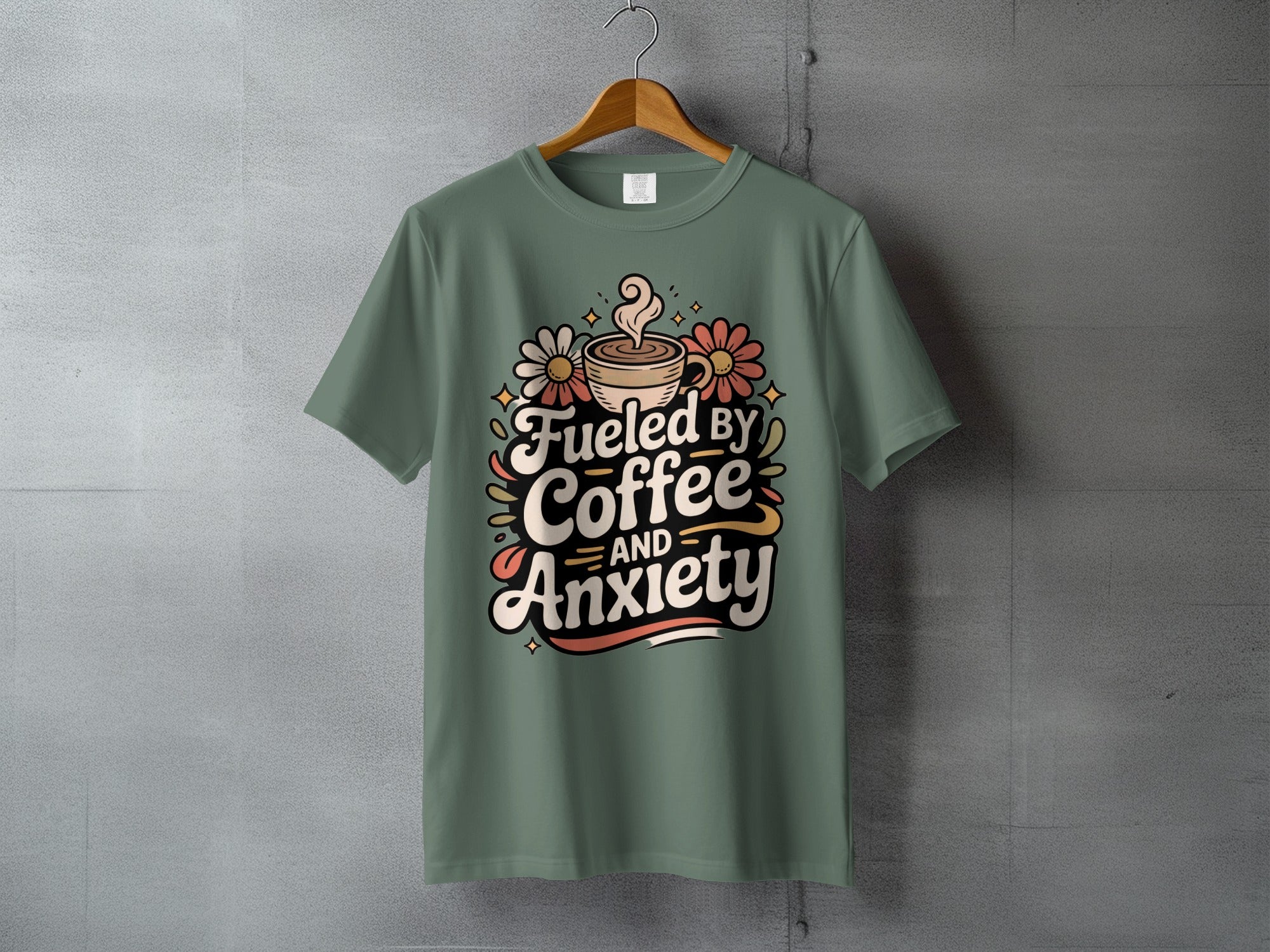Fueled By Coffee And Anxiety Graphic product type
