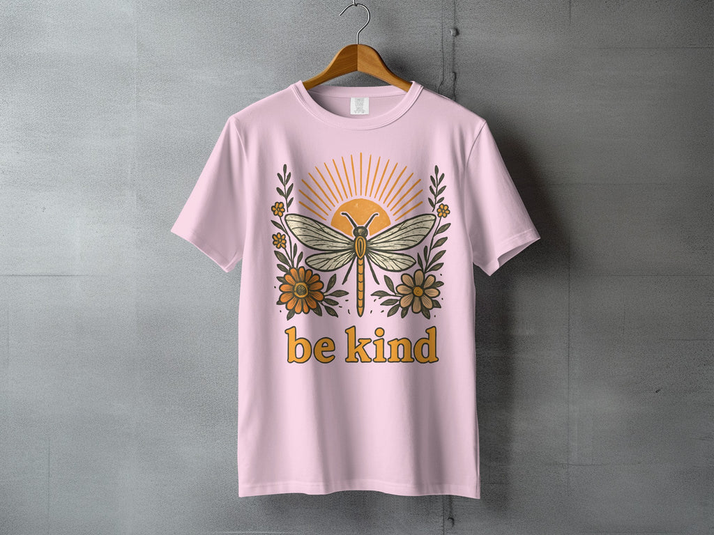 Pink Be Kind Dragonfly Sun Rays Floral Design product type
