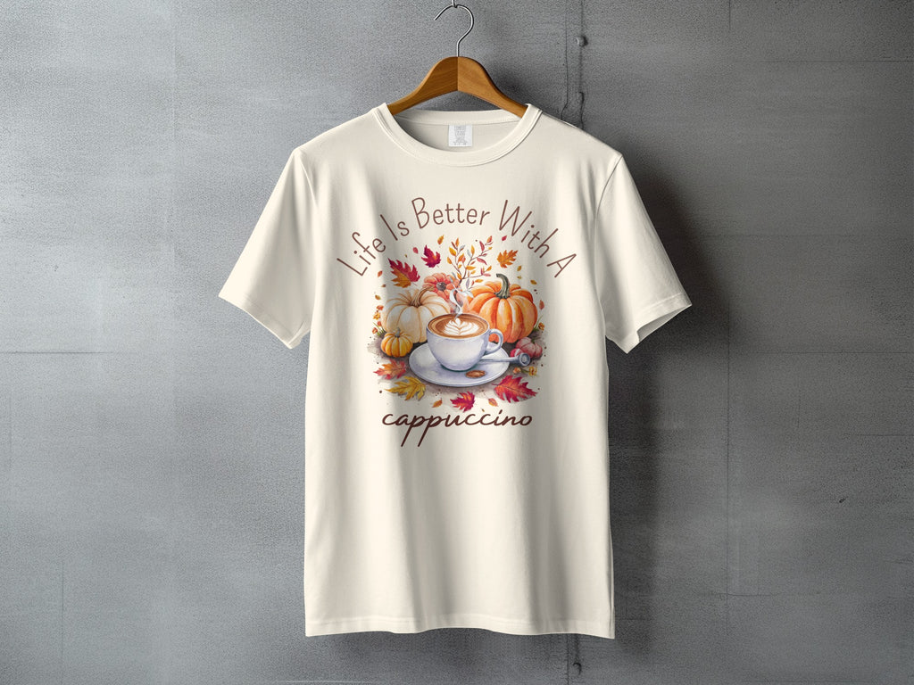 Life Is Better With A cappuccino Pumpkin Autumn Coffee t-shirt product type

cappuccino
coffee lover
pumpkin
autumn
fall leaves
harvest
seasonal drink
cozy vibes
coffee time
pumpkin spice
t-shirt
graphic tee
apparel
unique design
beverage fan
fall fashion
life is better
autumnal print
comfort wear
coffee art