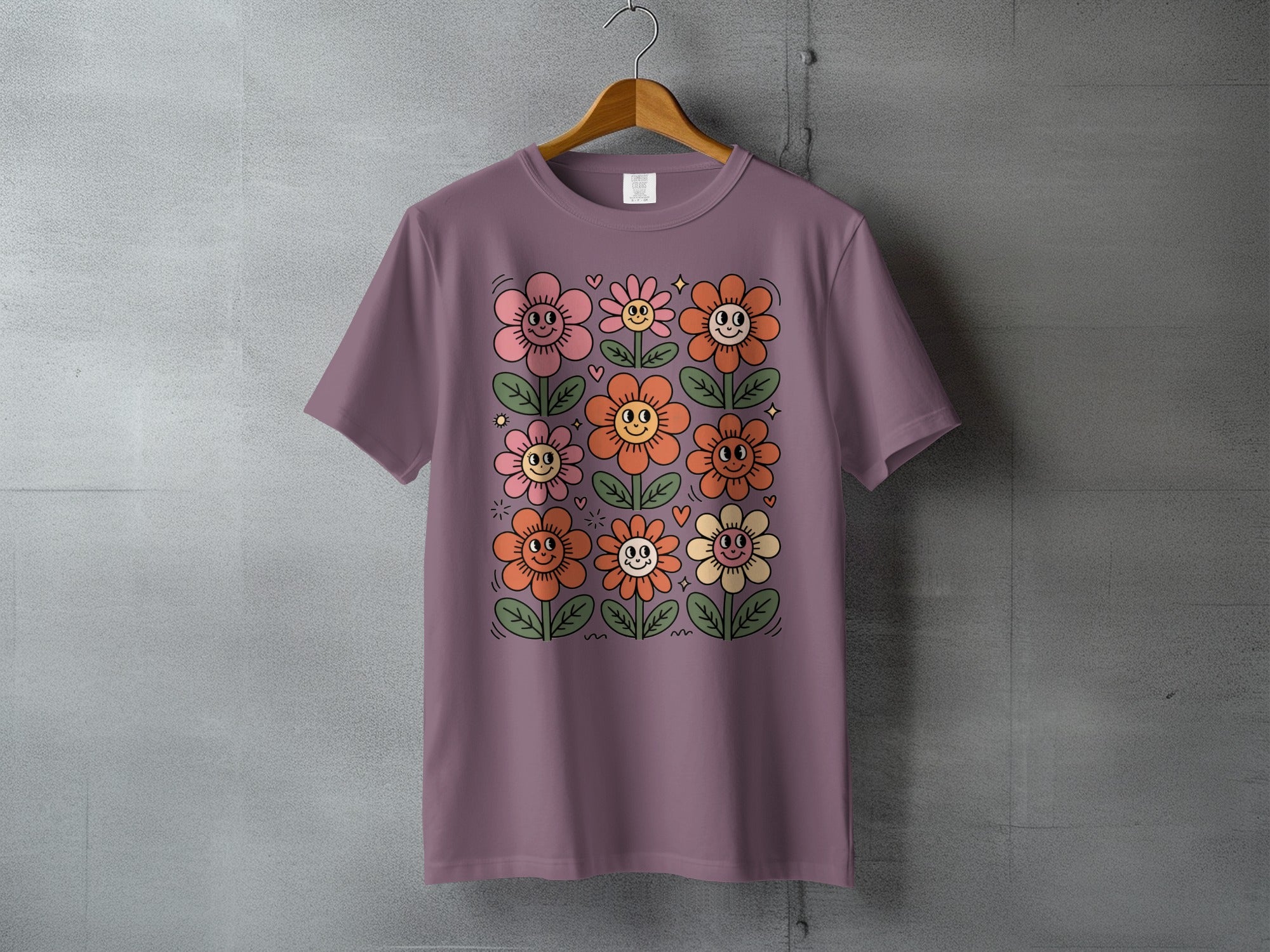 Groovy Smiling Flowers Pink Orange Purple product type