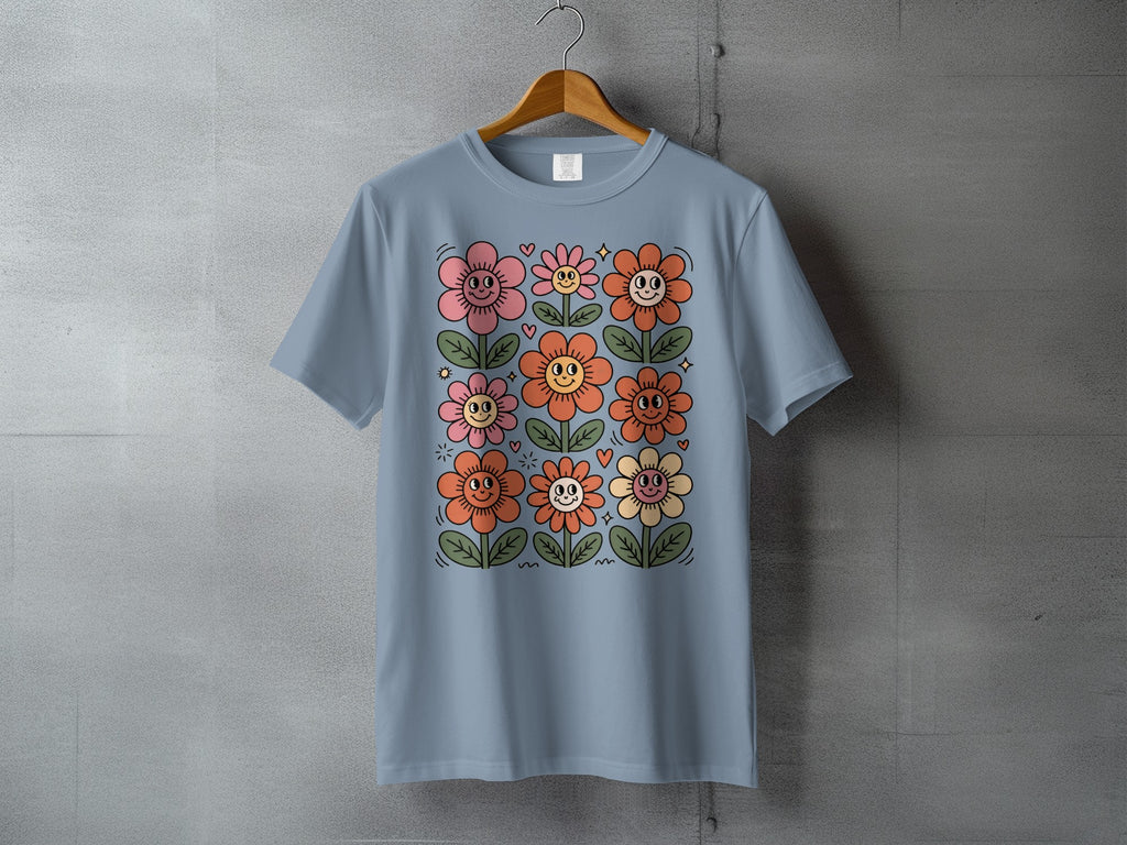 Retro Groovy Flower Smiley Faces Colorful product type