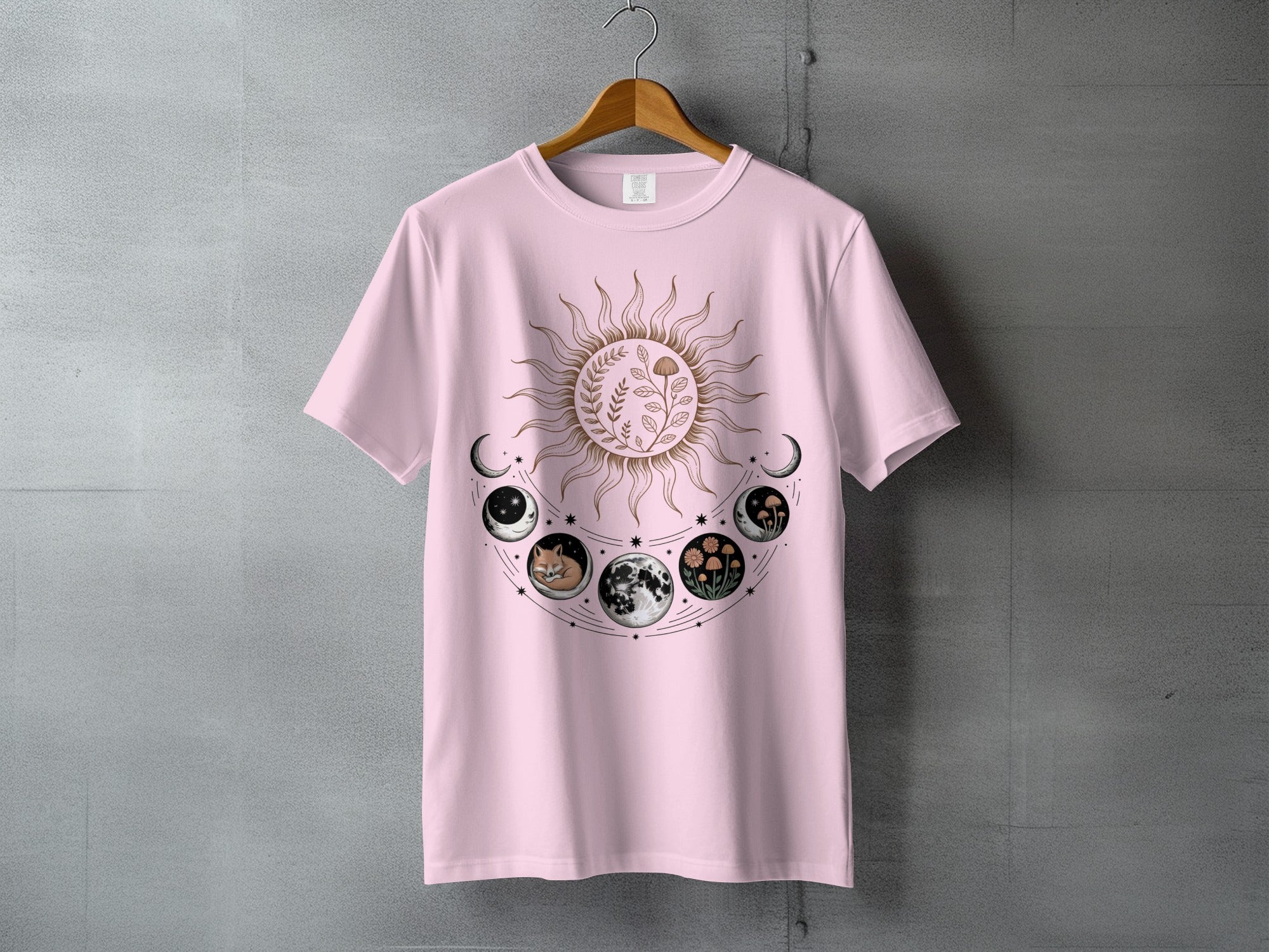 Celestial Sun Moon Phases Fox Plant Design product type