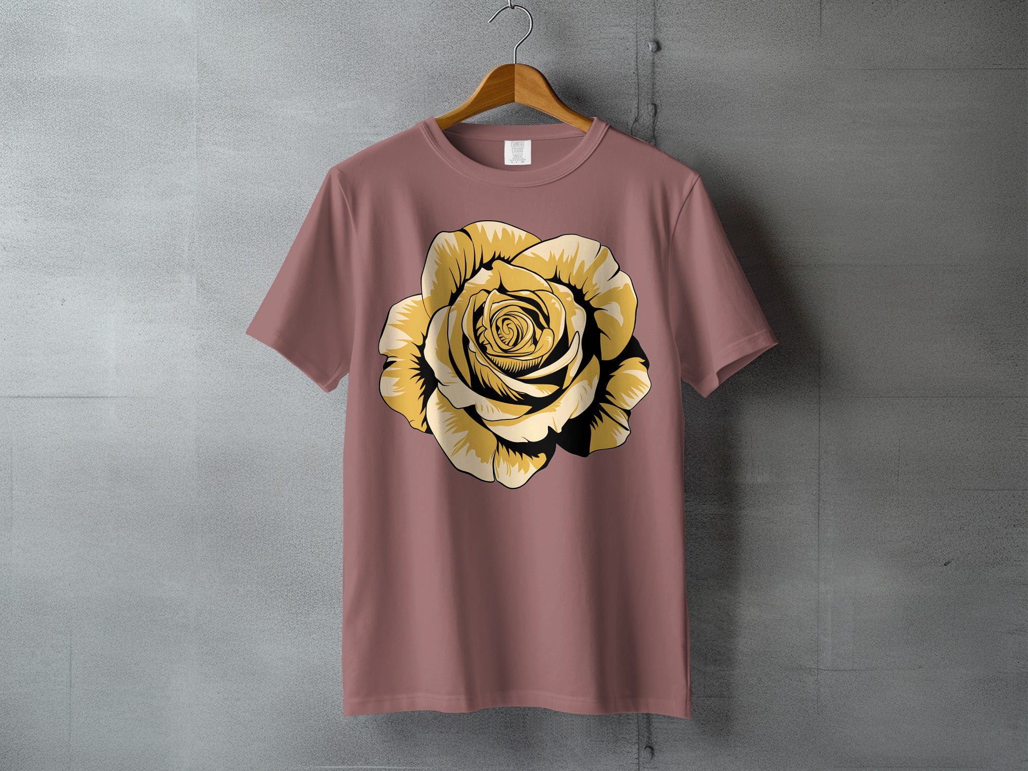 Muted Pink Yellow Gold Rose Floral Design product type