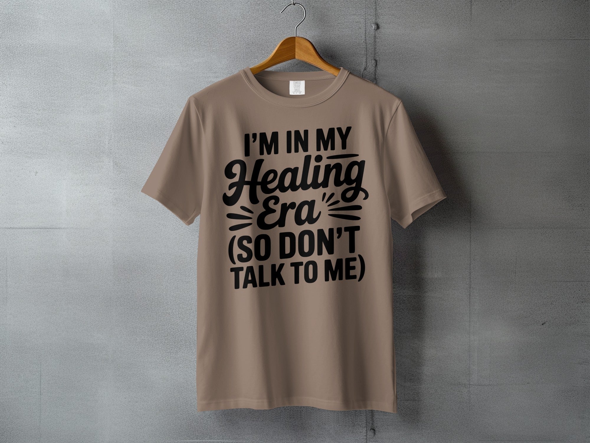 I'M IN MY Healing Era SO DON'T TALK TO ME product type
healing era
healing shirt
era apparel
dont talk to me
self care
introvert
graphic tee
quote shirt
funny shirt
sarcastic shirt
statement shirt
trendy design
aesthetic top
spiritual tee
mindfulness gift
peaceful vibe
unisex shirt
gift idea
present
apparel
