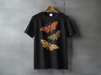 Three Moths Black Shirt Graphic Design product type