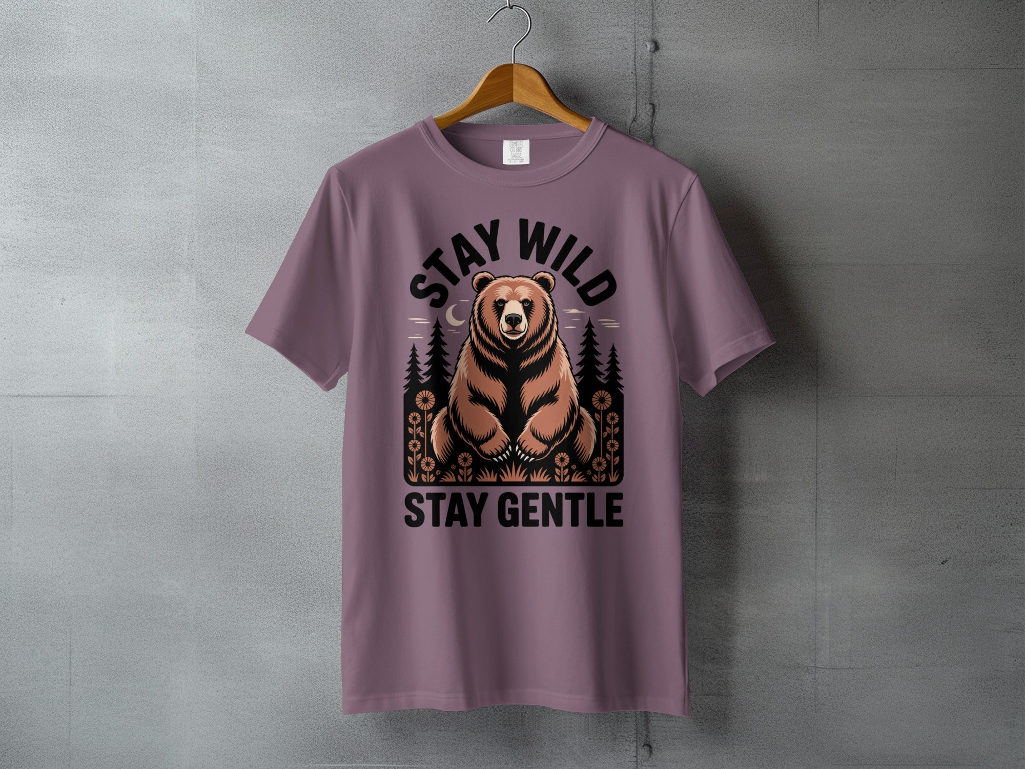 Stay Wild Stay Gentle Bear Nature Forest Scene product type