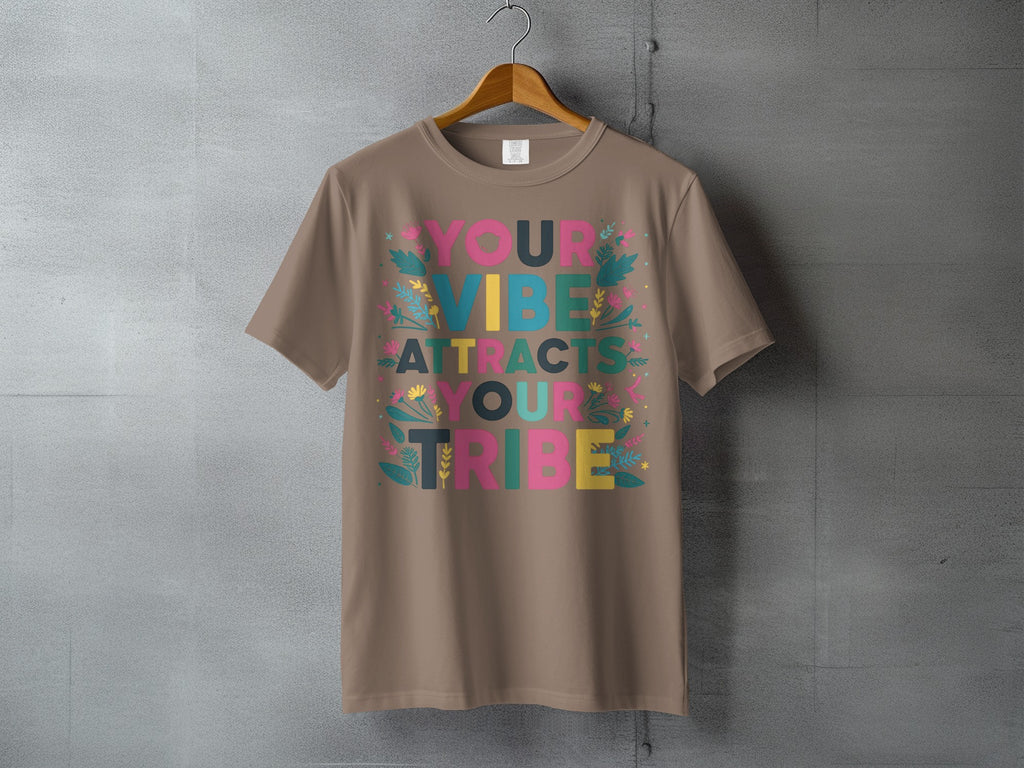 YOUR VIBE ATTRACTS YOUR TRIBE design T-shirt product type