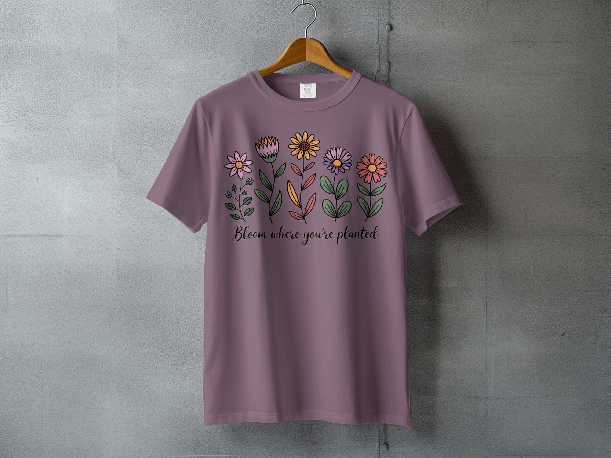 Bloom where you're planted floral graphic t-shirt