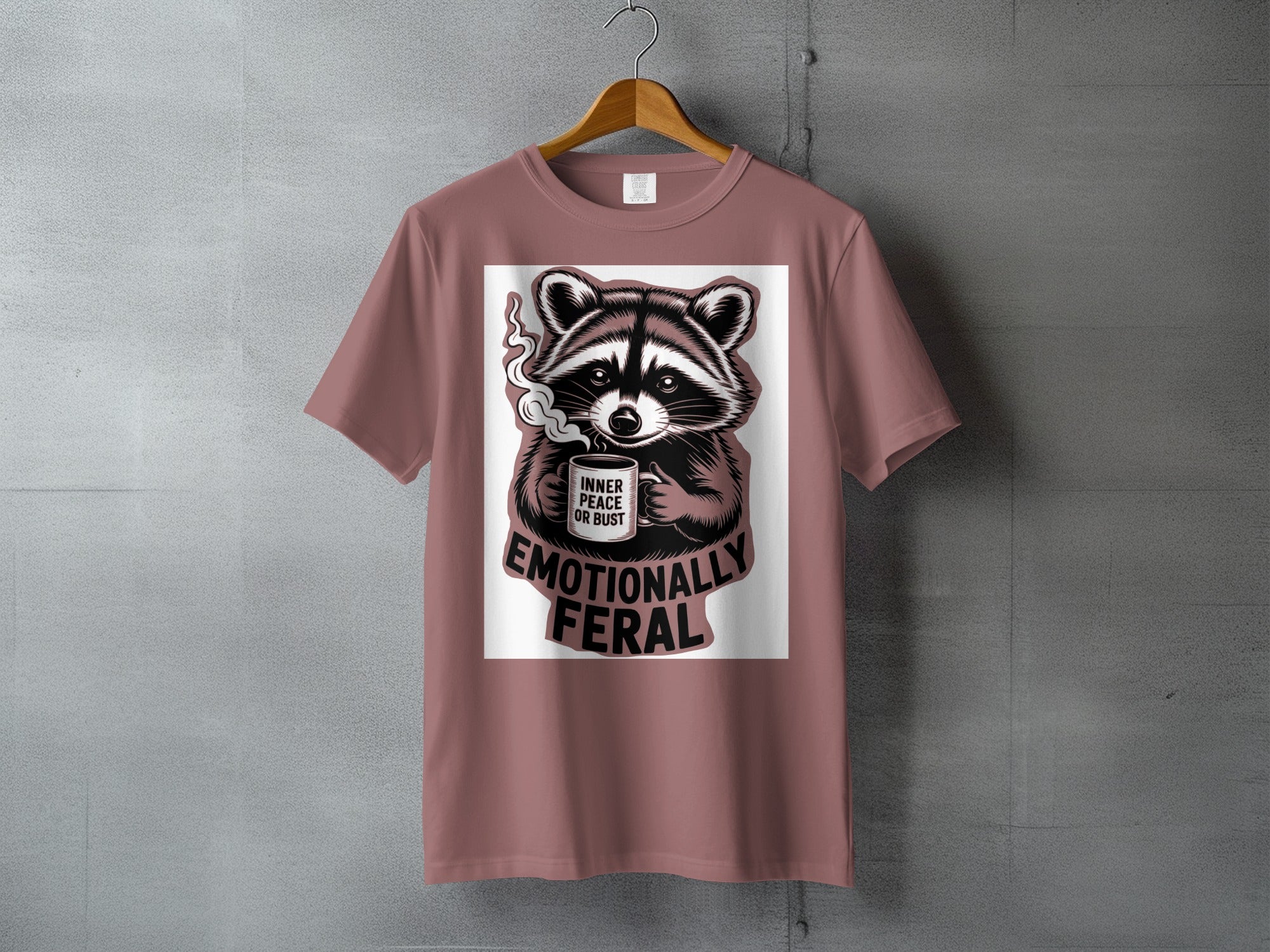 Raccoon Inner Peace Or Bust Emotionally Feral product type
Raccoon
Emotionally Feral
Inner Peace Or Bust
Coffee Lover
Mug Design
Animal Graphic
Trash Panda
Wildlife Art
Cute Animal
Funny Raccoon
Humor Print
Sarcastic Quote
Mental Health Theme
Feral Spirit
Cartoon Design
Illustration
Unique Gift
Statement Piece
Critter
Forest Animal