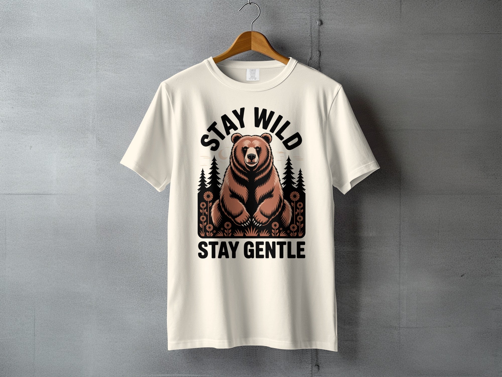 Stay Wild Stay Gentle Bear Outdoors Animal T-Shirt product type