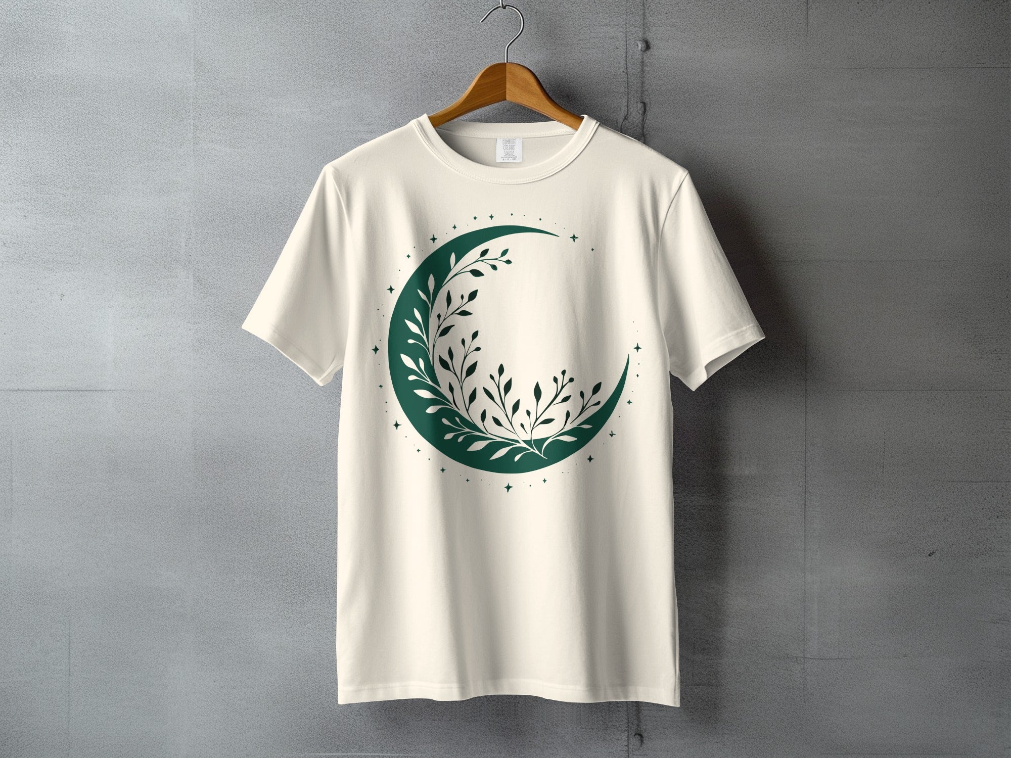 Botanical Crescent Moon Green Leaf Celestial Stars product type