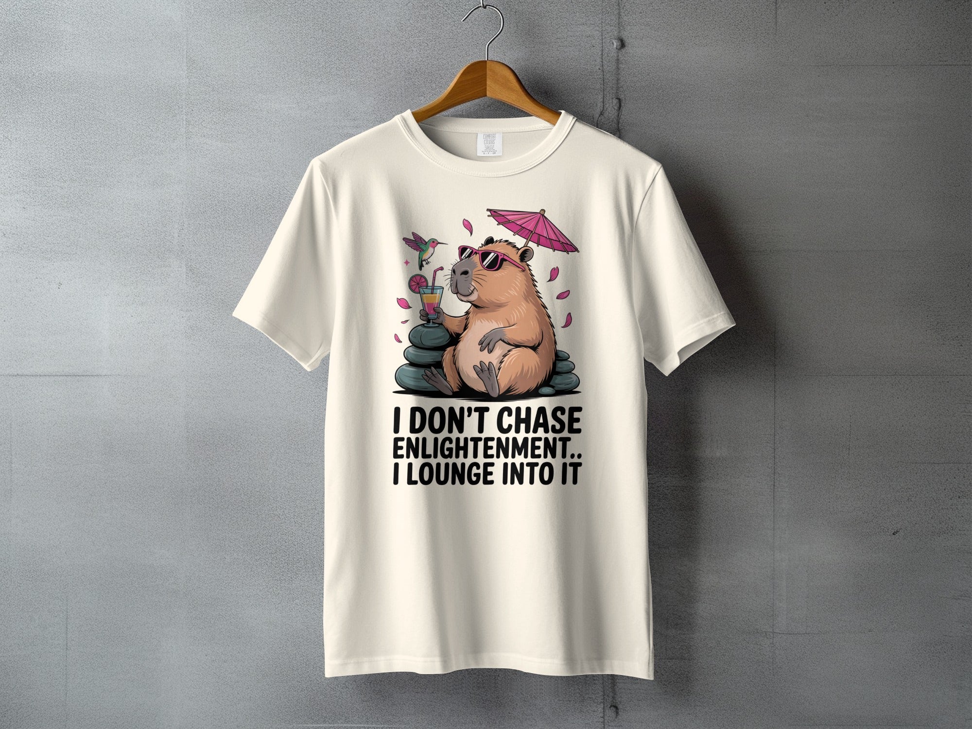 Chill Capybara Sunglasses Enlightenment Quote T-Shirt product type