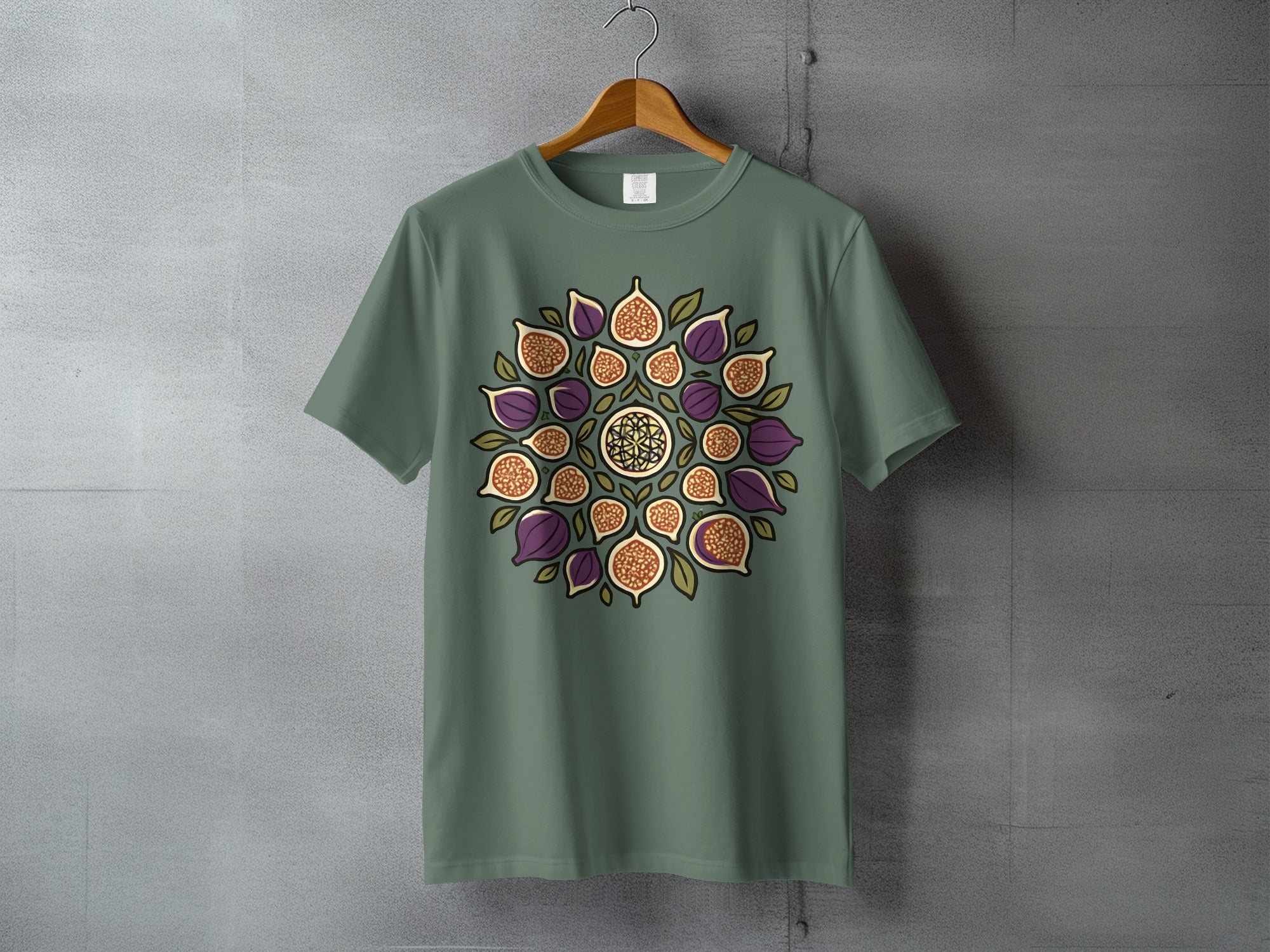 Fig Mandala Botanical Circular Fruit Pattern Design T-Shirt product type
Fig
Figs
Fruit
Mandala
Botanical
Nature
Pattern
Design
Circular
T-Shirt
Graphic Tee
Fruit Print
Food Art
Unique Design
Artistic
Purple Fig
Green Leaf
Boho Style
Summer
Orchard