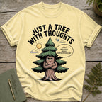 T-shirt graphic of a grumpy tree with crossed arms and text bubble stating "I'm not antisocial."