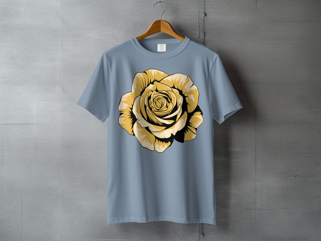 Light Blue Golden Rose Floral Graphic Print product type