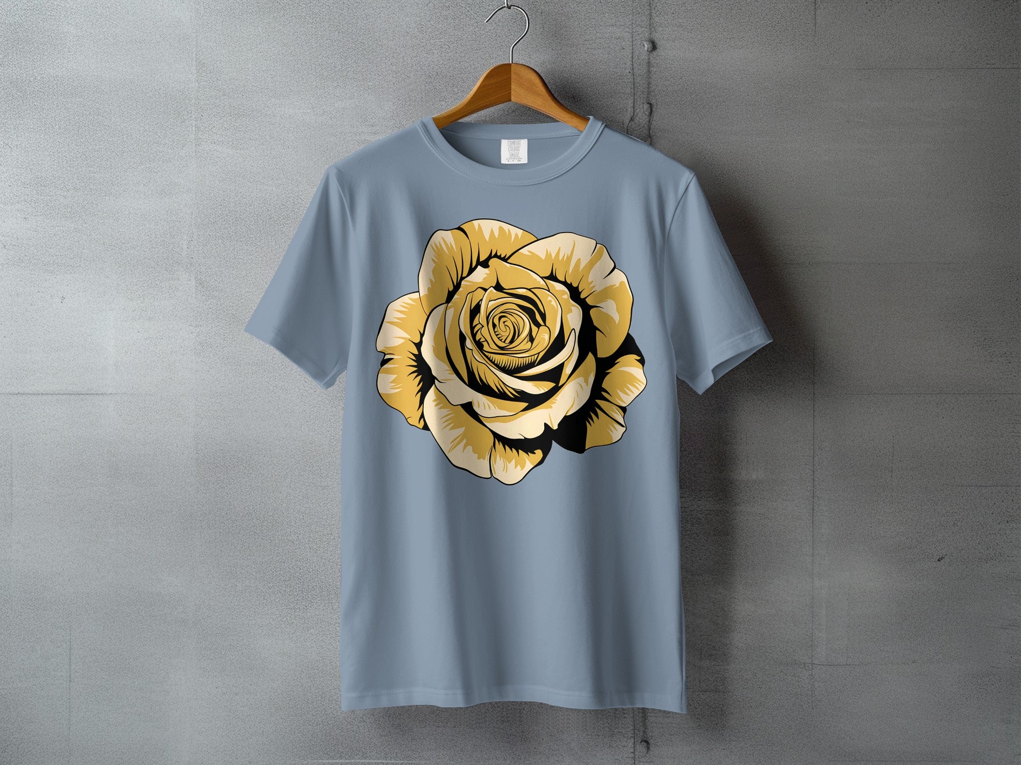 Light Blue Golden Rose Floral Graphic Print product type