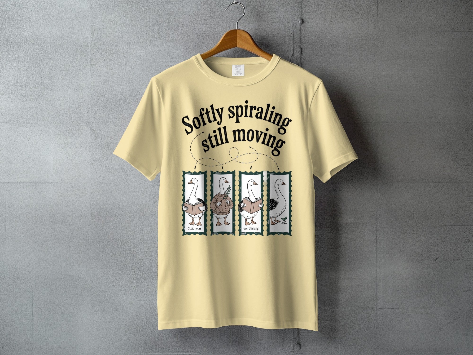 Softly spiraling still moving geese cartoon product type
