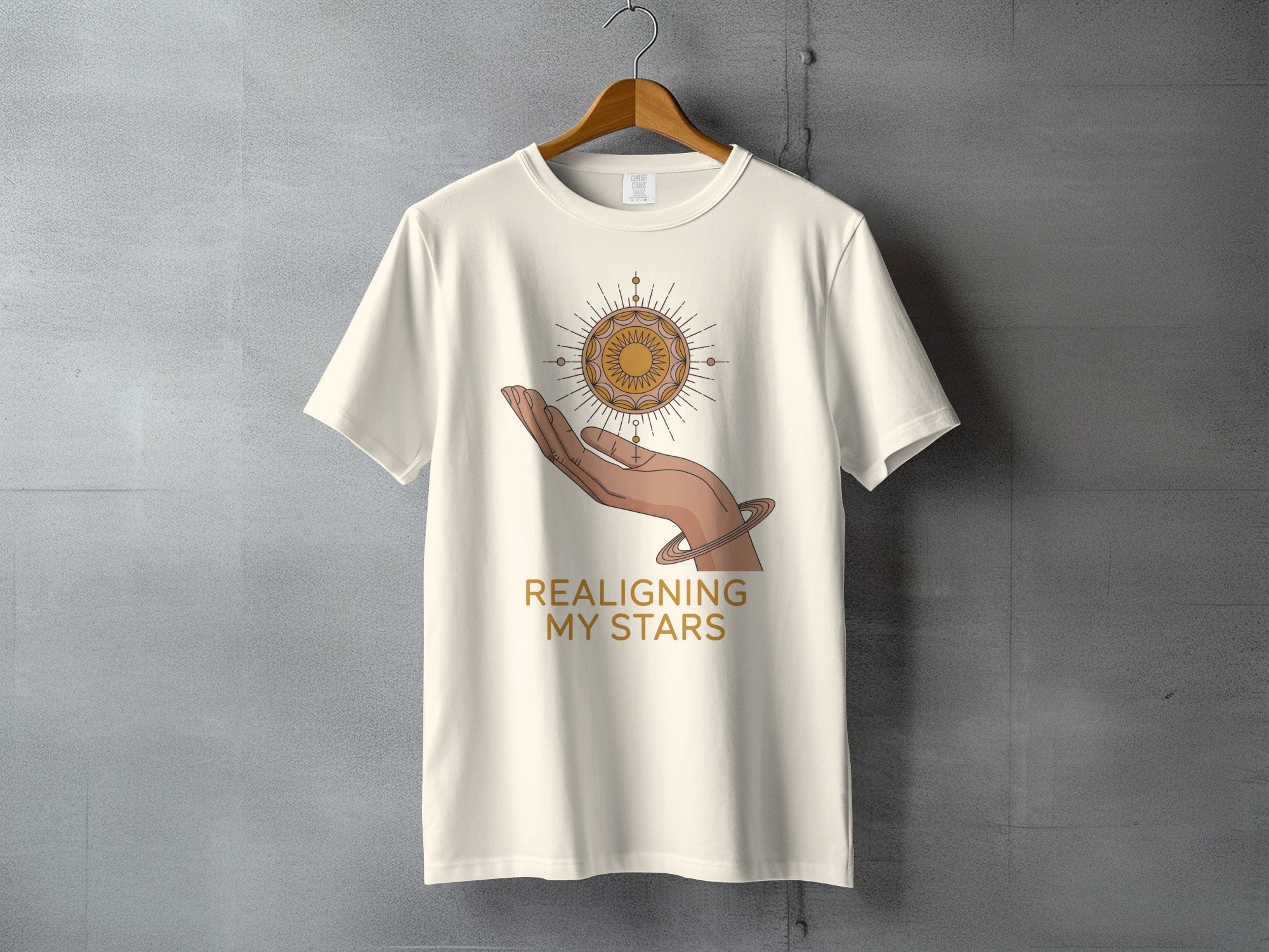 REALIGNING MY STARS hand sun mandala graphic product type