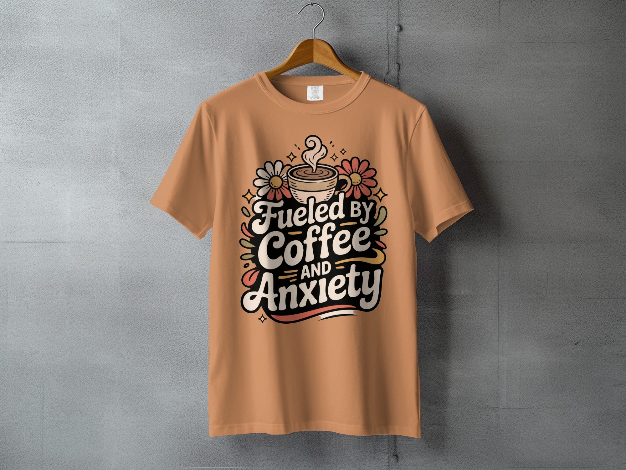 Fueled by Coffee AND Anxiety Daily Mood Saying product type