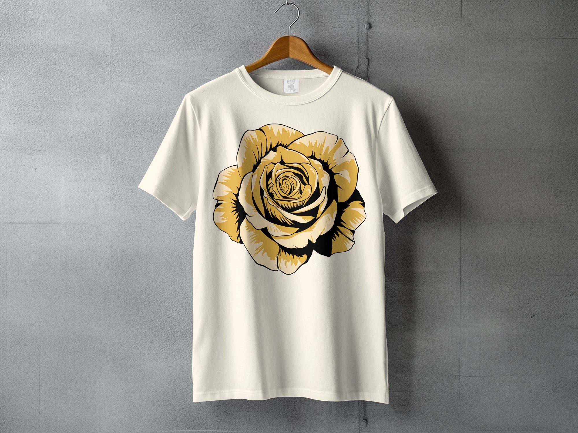 Yellow Gold Rose Flower Cream Shirt Product Type