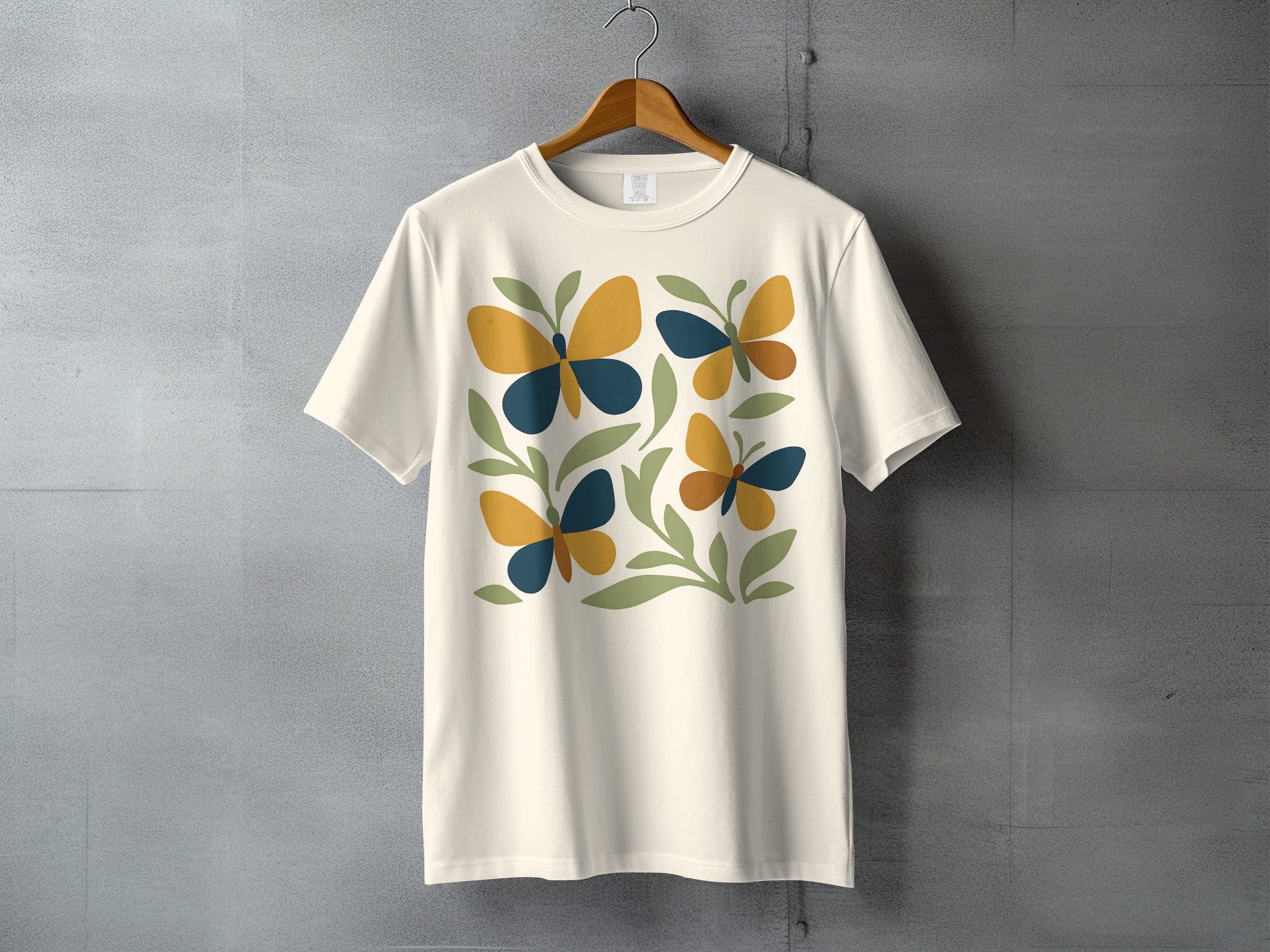 Cream Butterfly Abstract Botanical Pattern Design product type