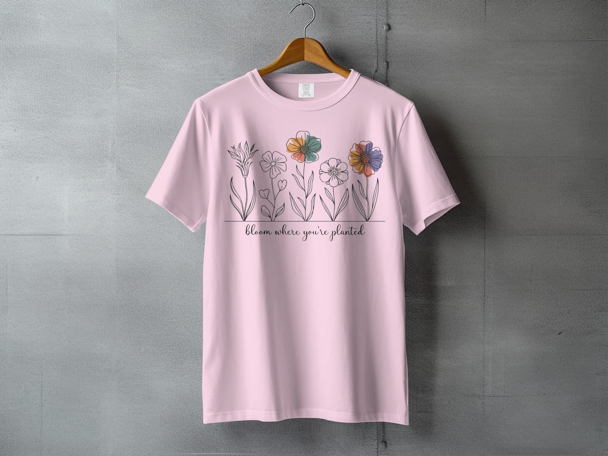 Pink Floral Design Bloom Where You're Planted product type
