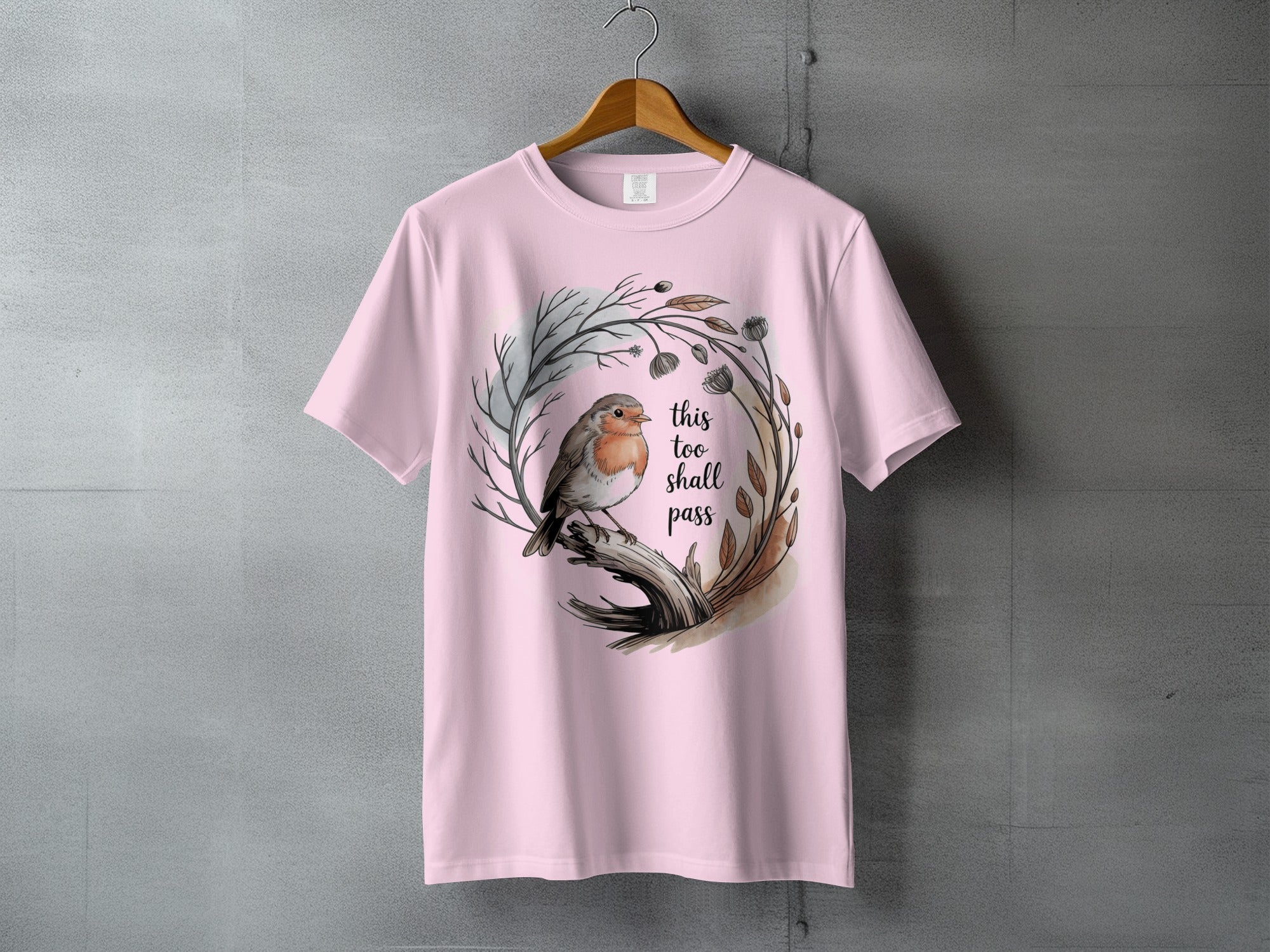 Pink Robin Bird This Too Shall Pass t-shirt product type