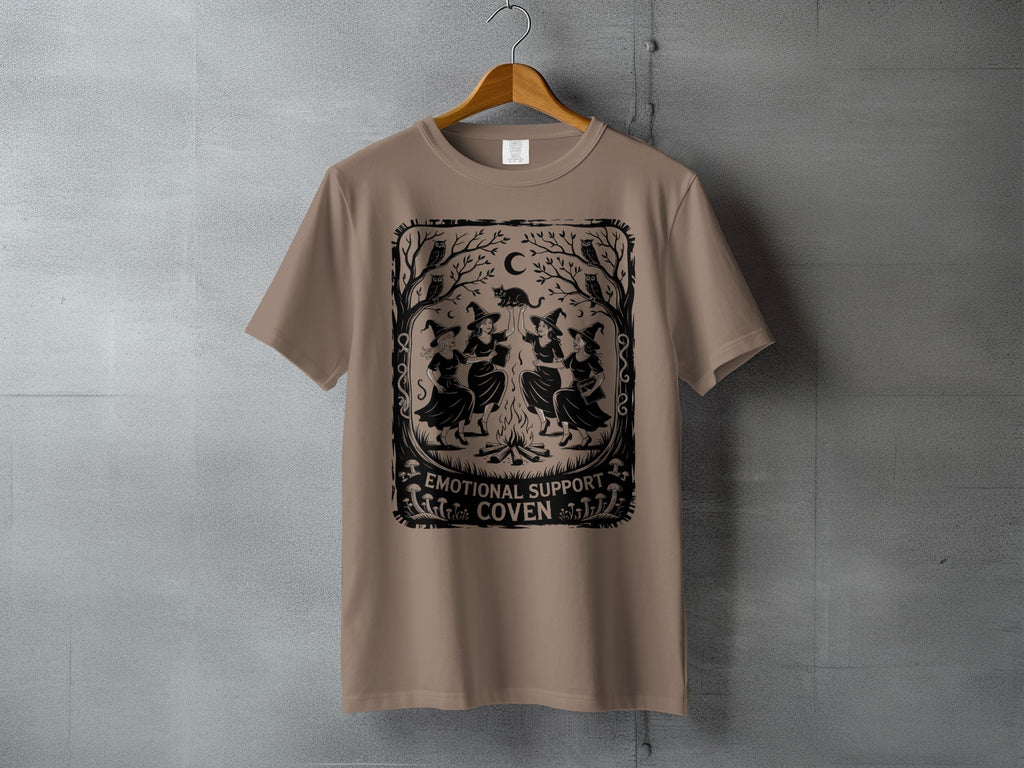 Emotional Support Coven Witches Cat Owls T-shirt
