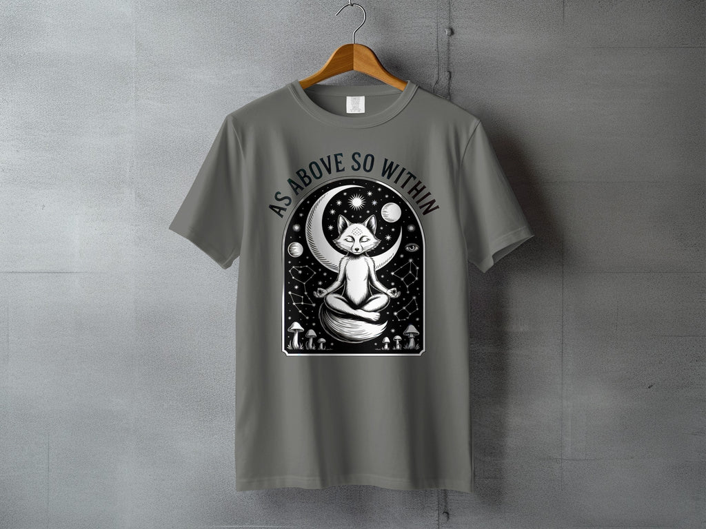 Zen Fox Moon Stars AS ABOVE SO WITHIN t-shirt product type
