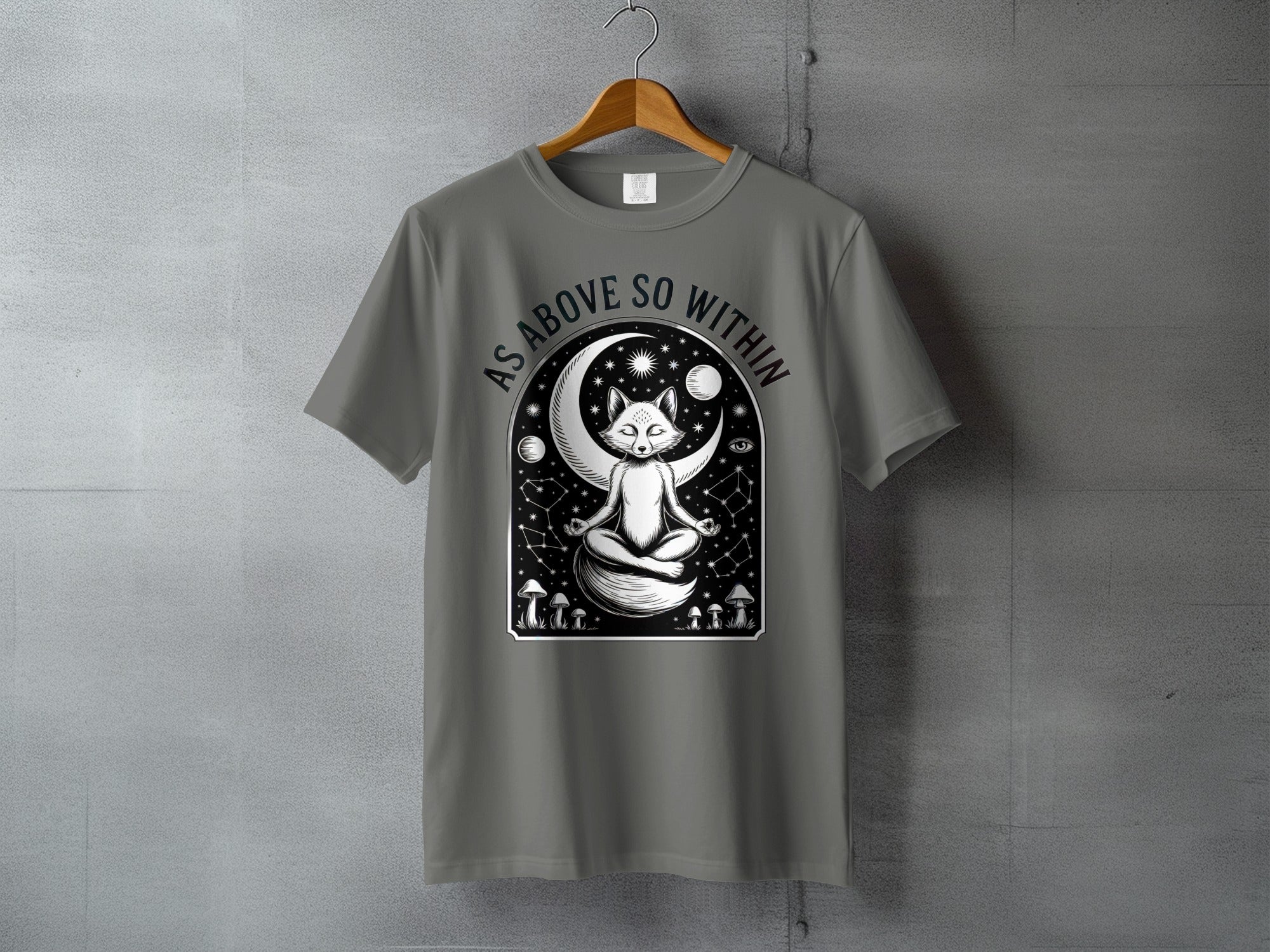 Zen Fox Moon Stars AS ABOVE SO WITHIN t-shirt product type