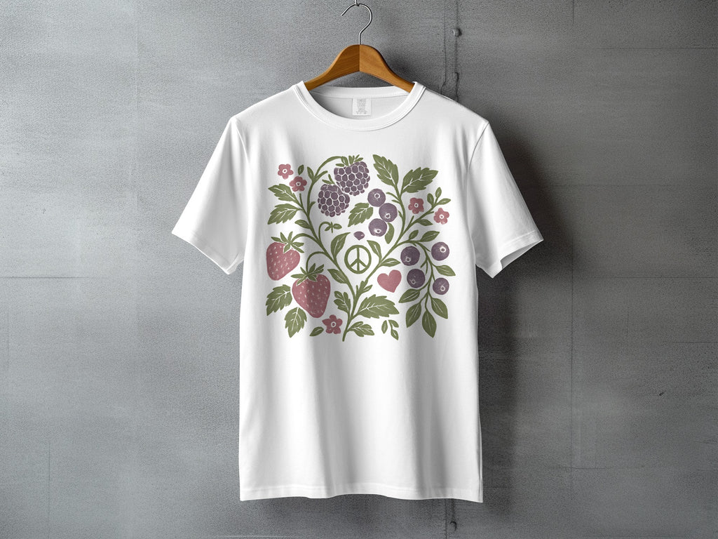 Garden Berries Peace Sign Heart Graphic Tee product type
