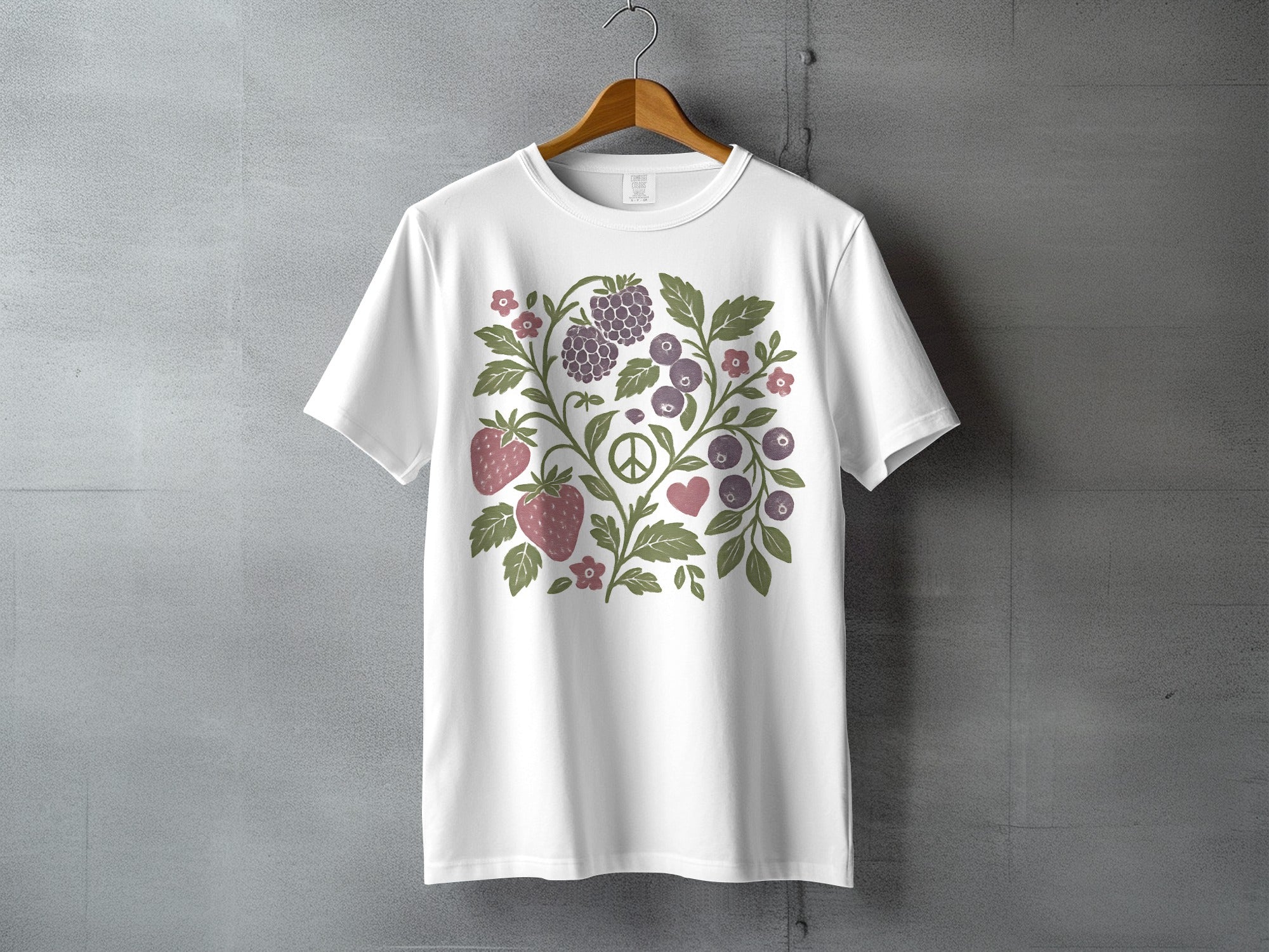 Garden Berries Peace Sign Heart Graphic Tee product type