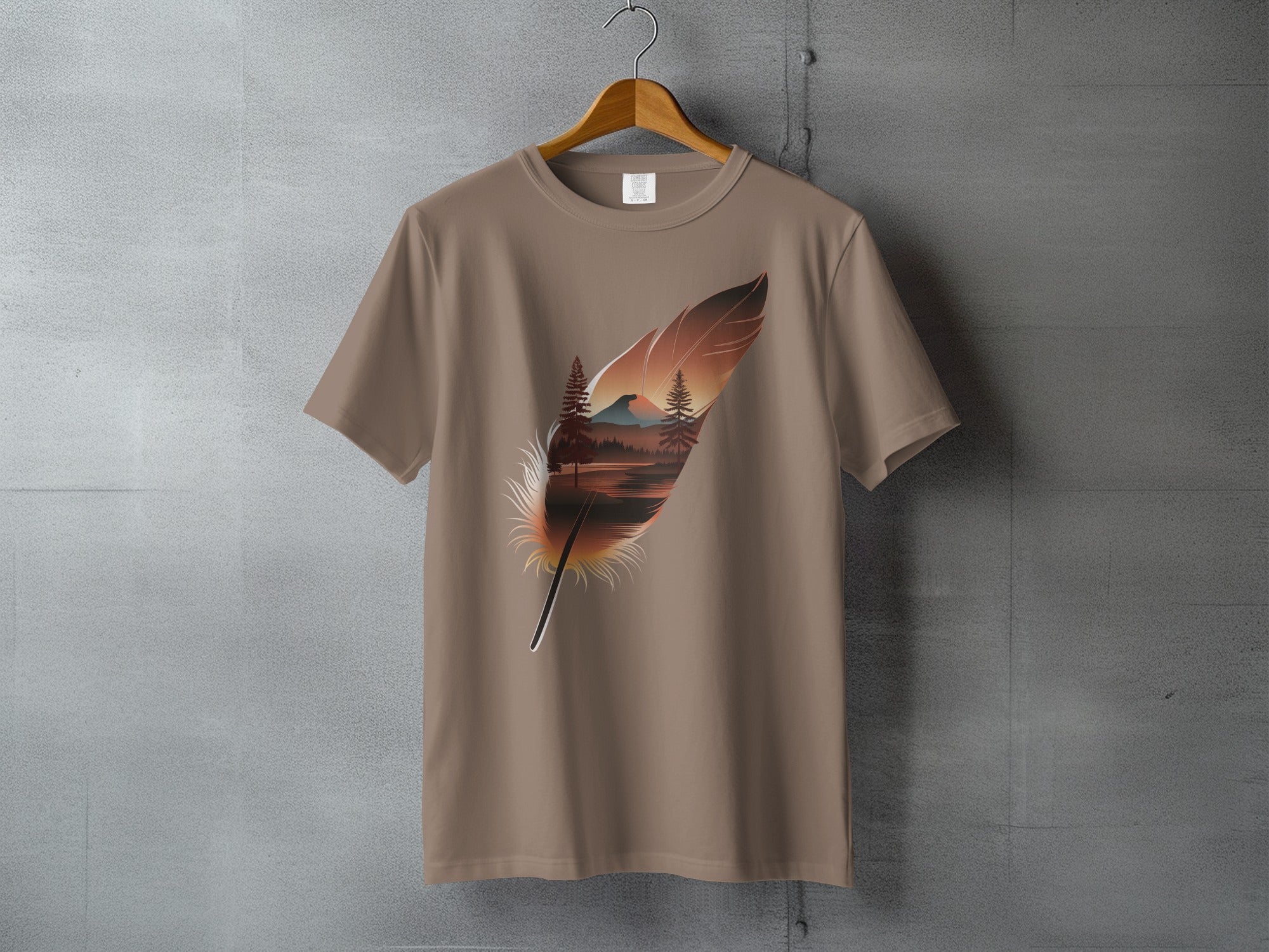 Feather Landscape Scene Graphic Design T-Shirt product type