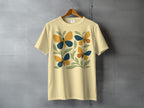 Abstract Butterfly Leaf Design Light Yellow Cream T-Shirt product type