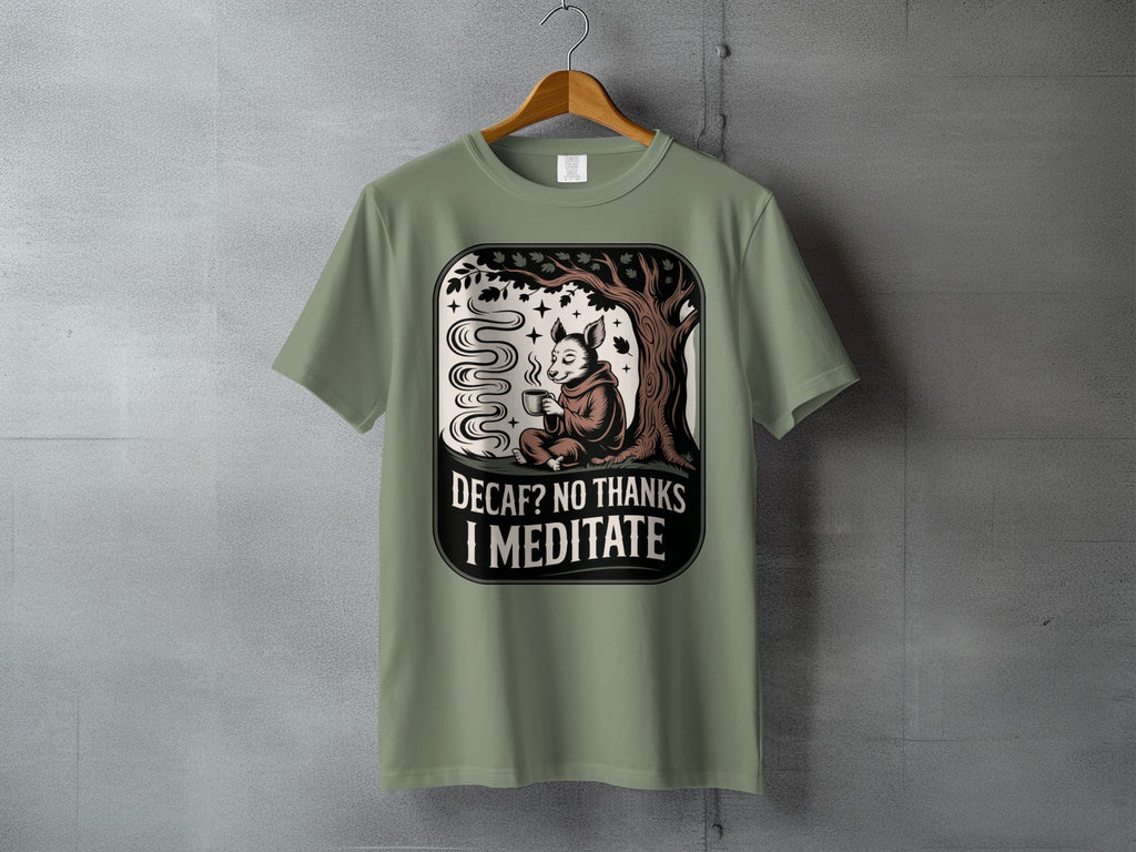 Decaf No Thanks I Meditate Fox Coffee Lover product type