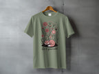 Cute Sleeping Fox Wildflower Pink Floral Let it grow wild T-shirt