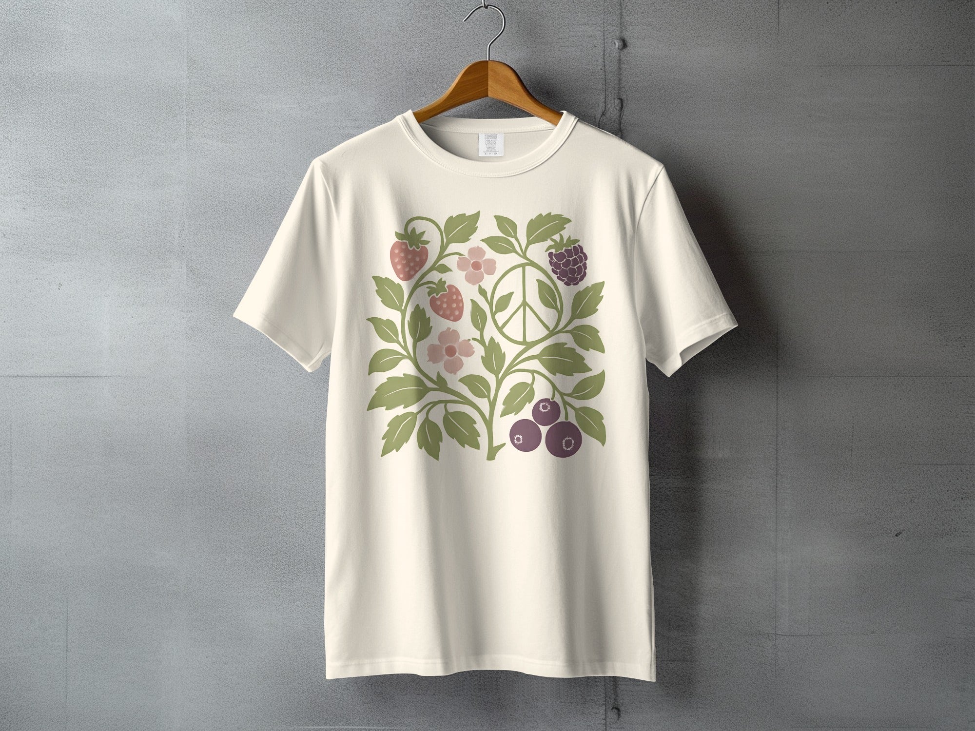 Peace Sign Berries Flowers Botanical Leaves product type