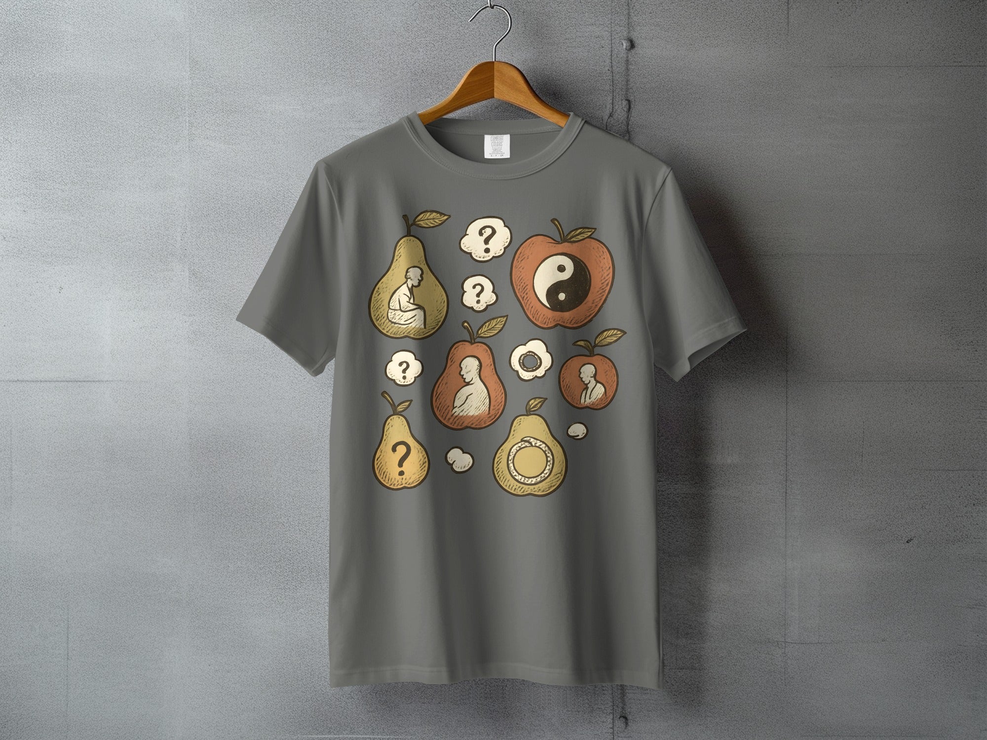 Zen Meditation Apple Pear Balance Question Mark product type