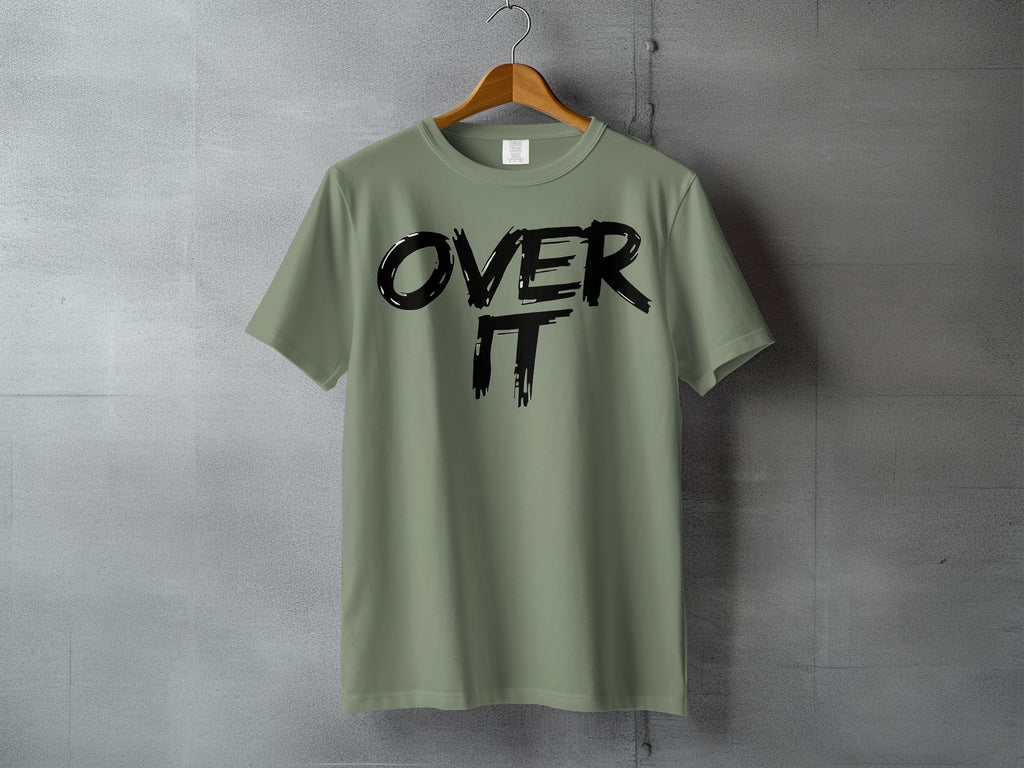 Olive Green OVER IT Bold Text Graphic Tee product type